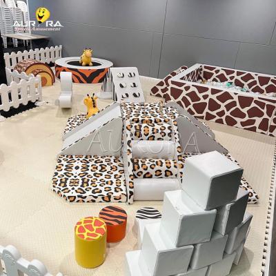 Cina Wild Theme Soft Play Equipment Zone For Kids Foam Climbing Blocks Toddler in vendita
