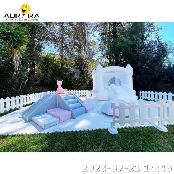 Quality kids playground Wholesale soft play white slide area indoor for ball pit for sale