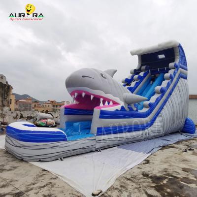 China OEM Inflatable Water Slide 0.55Mm PVC Children Water Park Slide With Pool for sale