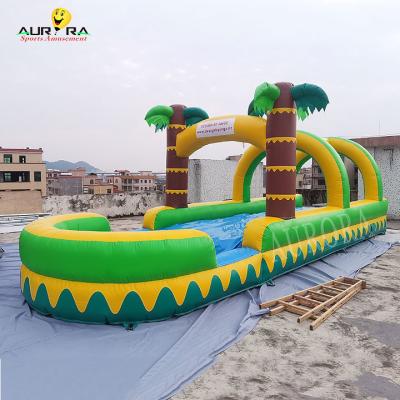 China Tarpaulin Inflatable Double Lane Slip And Slide N Slide Water Slide With Pool en venta