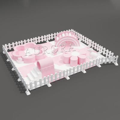 China Soft Play For Kids White And Pink Soft Play Set In The Door And Outdoor for sale