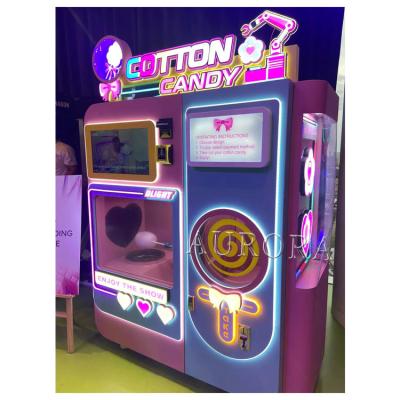 China Automatische cotton candy vending machine elektrische suiker cotton candy floss fabriek Te koop