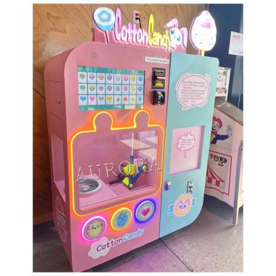 China Fully Automatic Cotton Candy Vending Machine Support Multi-Language Commercial for sale