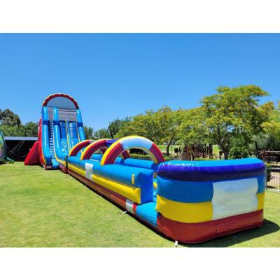 China 28ft Manufacturer Magic Large Blue Crush Running Bouncy Games Inflatable Water Slide for sale