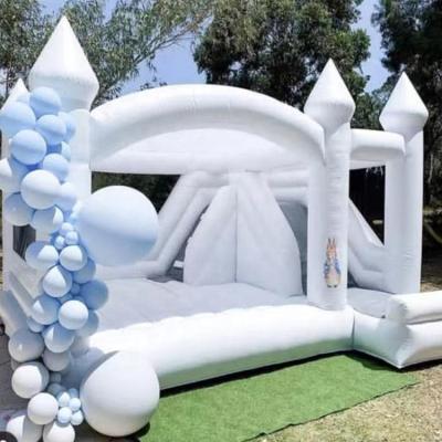 China Hochzeit im Freien Weiße Party Jumper aufblasbares Sprunghaus Combo PVC Sprungburg zu verkaufen