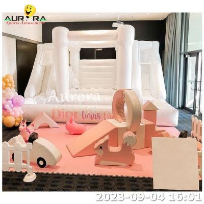 China Toddler Inflatable Soft Play Outdoor Bounce House Indoor Play Area Soft Colorful Pink for sale