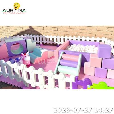 China Indoor Play Equipment Soft Play Set Children Soft Climber Set Purple Pink White for sale