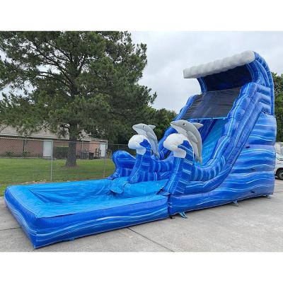 China Slide de aventura comercial de mar inflável com piscina Parque aquático inflável à venda