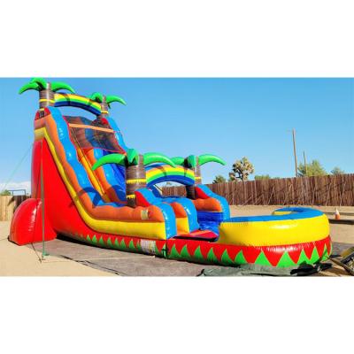 China Factory Price Customized Inflatable Water Slide Inflatable Pool With Slide Red en venta