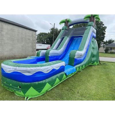 Chine Water Slide Inflatable Bouncer Commercial Giant Inflatable Water Slide With Pool à vendre