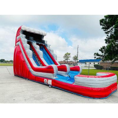 China Red Adult Inflatable Water Slides For Pool Backyard Wholesale Palm Tree Bouncing Castles for sale