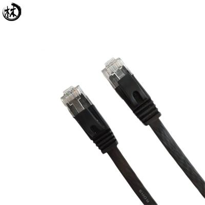 China Flat Cat6 UTP Patch Cord Cable RJ45 4P Twisted Pair Conductor 0.50mm-0.58mm for sale