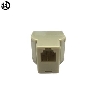 China Kico Beige ABS RJ11 1 to 2 female telephone line splitter adapter connectors best goods for sale