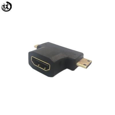 China Kico K-GE002 2 in 1 Micro HDTV Mini HDTV to HDTV Male to Famale Adapter Gender  Changer for sale