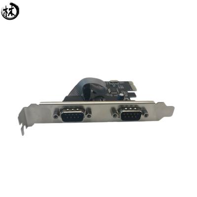China The PCIe to dual RS232 DB9 port Serial card with chip AX99100b for sale