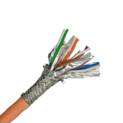 China Cat7 Stp Shielded 0.57 Bare Copper 7.0MM Lan Network Cable for sale