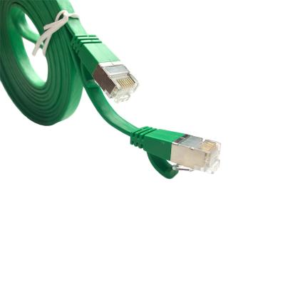 China Shielded FTP Ethernet Flat Patch Cord Cat5e Cat6 Cat6A With RJ45 Connector for sale