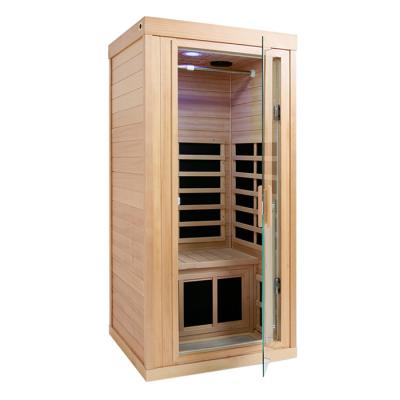 China Persona infrarroja de madera del sitio uno de la sauna para la terapia infrarroja del rejuvenecimiento en venta