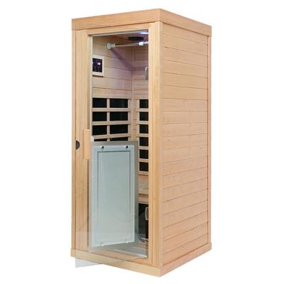 China SPA One Person Sauna Room Solid Wood Mini Sauna Room Infrared for sale
