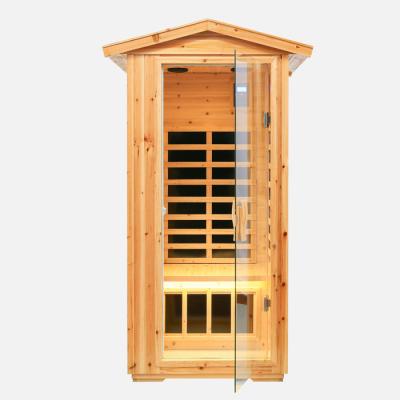 China Preminum Old FIR Sauna Room One Person Steam Room With Roof for sale