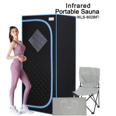 China Black One Person Sauna Tent , Portable Steam Sauna Room With Infrared Panels for sale