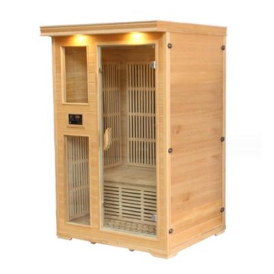 中国 Wooden Infrared Sauna Room with Canadian Hemlock Wood Two Person Design 販売のため