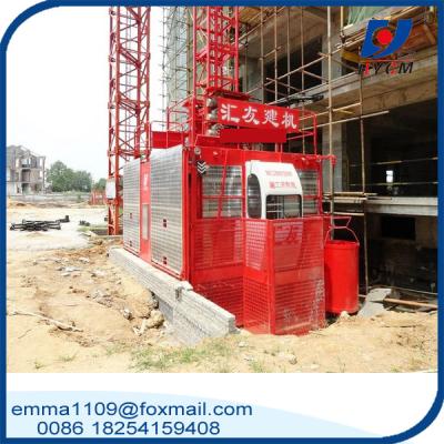 China sc200/200  2 cabin hoist 130 meter Height 2000kg per cabin and 60hz Energy Lifting People for sale