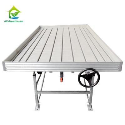 China Adjustable Greenhouse Rolling Benches 4x8 Ebb And Flow Table for sale