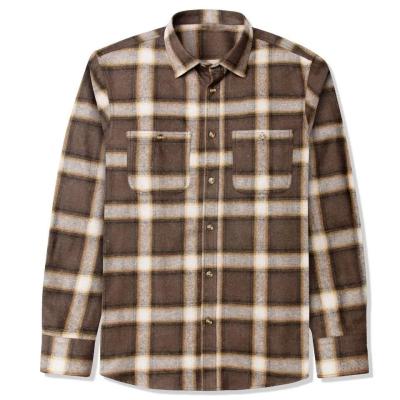 China                  Fashionable Men′s Flannel Checked Shirt Buckle Ordinary Fitted Long-Sleeved Casual Shirt Pure Cotton              for sale