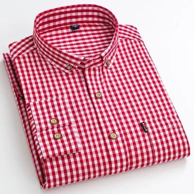 China                  100% Cotton Plaid Shirt Long Sleeve Shirt Casual Formal Shirts Office Custom Tuxedo Shirt              for sale
