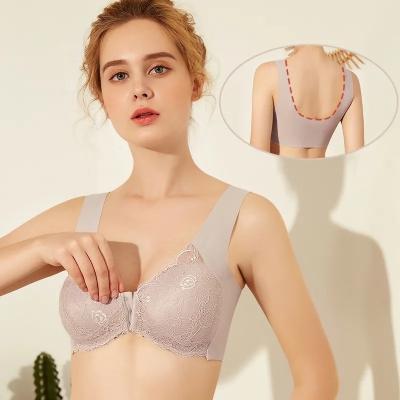 China                  Wholesales Front Buckle Closure Seamless Bra Women Push up Padded Underwire Bra for Female Girls              for sale