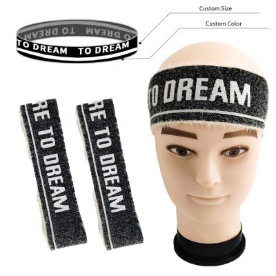 China wholesale elastic custom color width sports wide team themed knitted elastic headbands with custom logo for sale