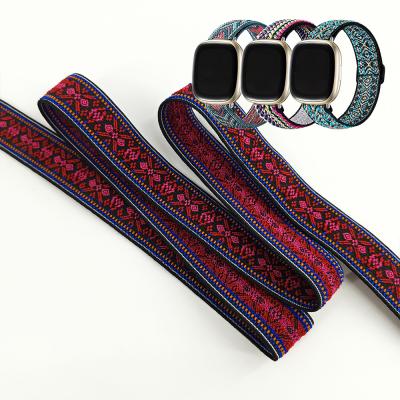 China Free sample manufacturer custom luxury woman 49mm watch bands bling fabric elastic for sale