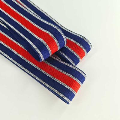 China High Quality and Cost Efficiency Yarn-dyed Polyester English Stripe Jacquard Elastic Belt for Clothes for sale