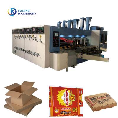 China Máquina de impresión de cajas de cartón multicolor de alimentación automática con apilador en venta