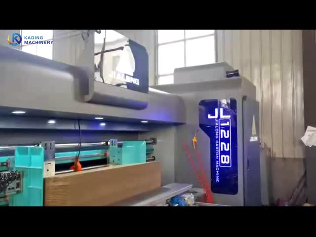 3 colors automatic carton printing slotting machine with folder gluer and auto strapping machine