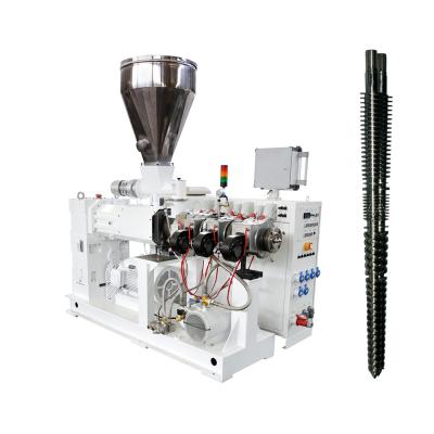 China Siemens PLC Control Conic Twin Screw PVC Extruder Machine for sale