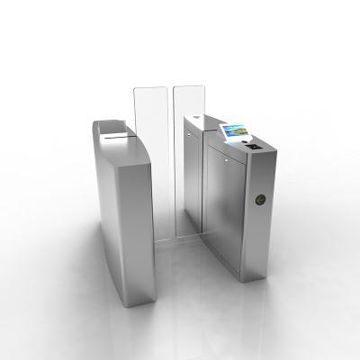 China Toughened Glass Sliding Panel Access Control Turnstile Gate With Face Recognition for sale
