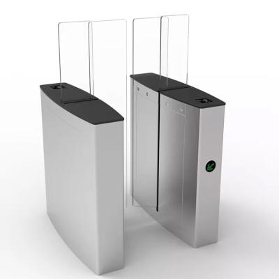 China Building Access Control Turnstiles Tempered Glass Full Height Sliding Turnstile Gate for sale