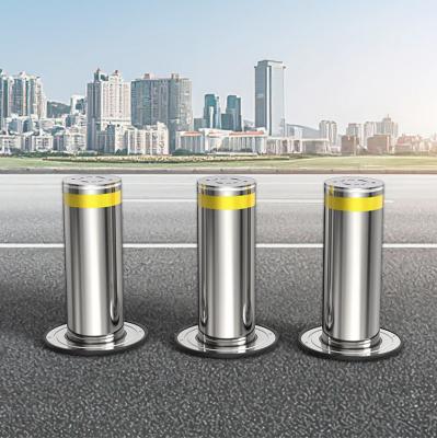 China Driveway Parking Removable Pneumatic Hydraulic Rising Bollards Automatic Stainless Steel for sale