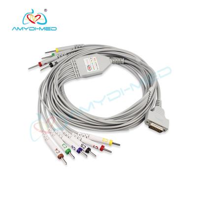 China Db 15 Pins EKG Leads And Cables , EKG 10 Lead Compatible Schiller AT101 for sale