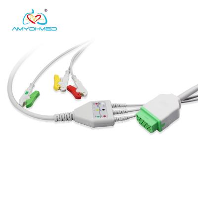 China 2.7m ECG Trunk Cable , ECG Patient Cable With Cip / Snap 11 Pin Connector for sale
