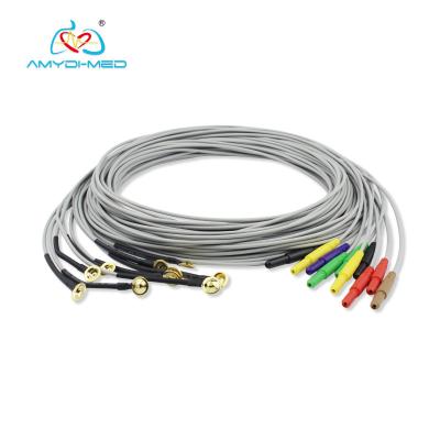 China 1.2m / 1.5m Length EEG Electrode Cable Light Grey Color With Super Durability for sale