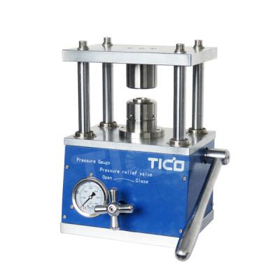 China Arrugador hidráulico del manual del equipo de laboratorio de la célula de la moneda STC-SF120 para la investigación del botón de la pila en venta