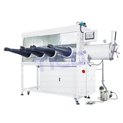 China Two Working Station Laboratory Glove Box Vacuum Chamber PLC Control for sale