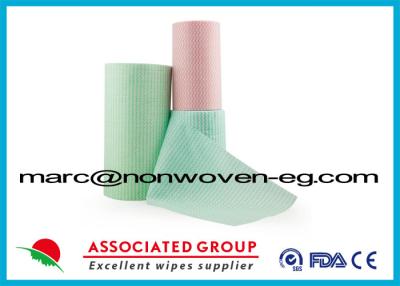 China Green Pink Non Woven Wipes Spunlace Nonwoven Fabric 65gsm 20% Viscose 30cm*90pcs for sale