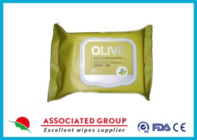 China Olive Makeup Removal Wet Facial Cleansing Wipes Moisturizing Handbag Size for sale