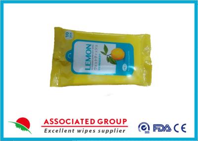 China Material não tecido molhado de empacotamento relativo à promoção de Spunlace do extrato de limão das limpezas do antibacteriano à venda