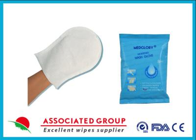 China Disposable Rinse Free Wet Wash Gloves For Body Cleaning And Sterilizing for sale