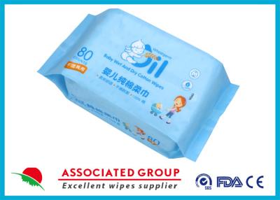 China Harmless No Fluffing Disposable Dry Wipes , Baby Wet Dry Cotton Wipes Pure Cotton for sale